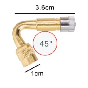 Valve extension - 45 degrees, with valve